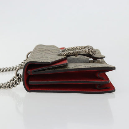 Gucci GUCCI GG Supreme Dionysus Chain Shoulder Bag PVC Beige Silver 400249 Authentic 165253