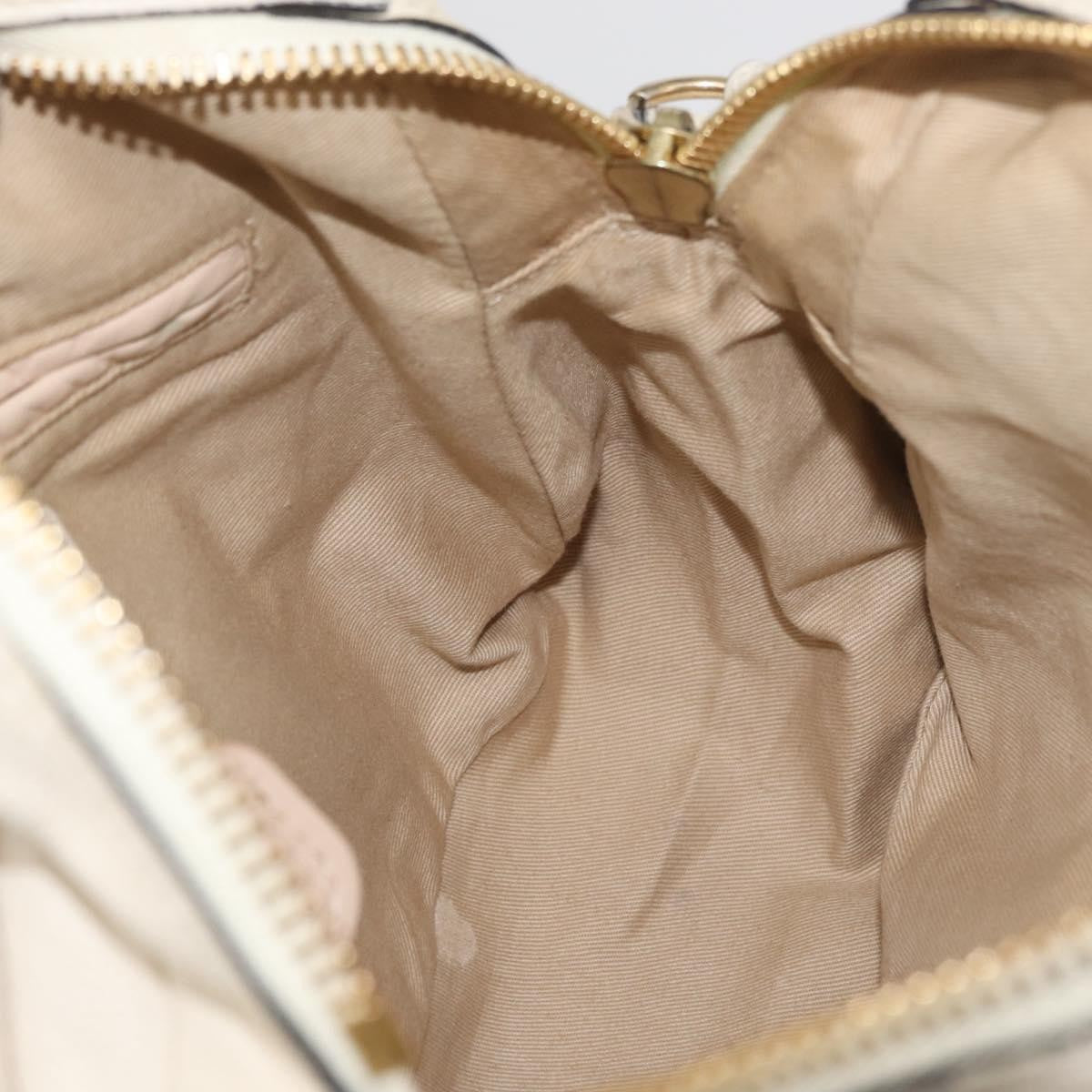 Chloé Chloé Chloe Paraty Hand Bag Leather 2way White Gold Authentic 177045