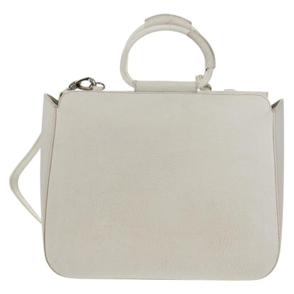 Gucci GUCCI Hand Bag Leather 2way White Silver 000 2058 0307 5 Authentic bs31539