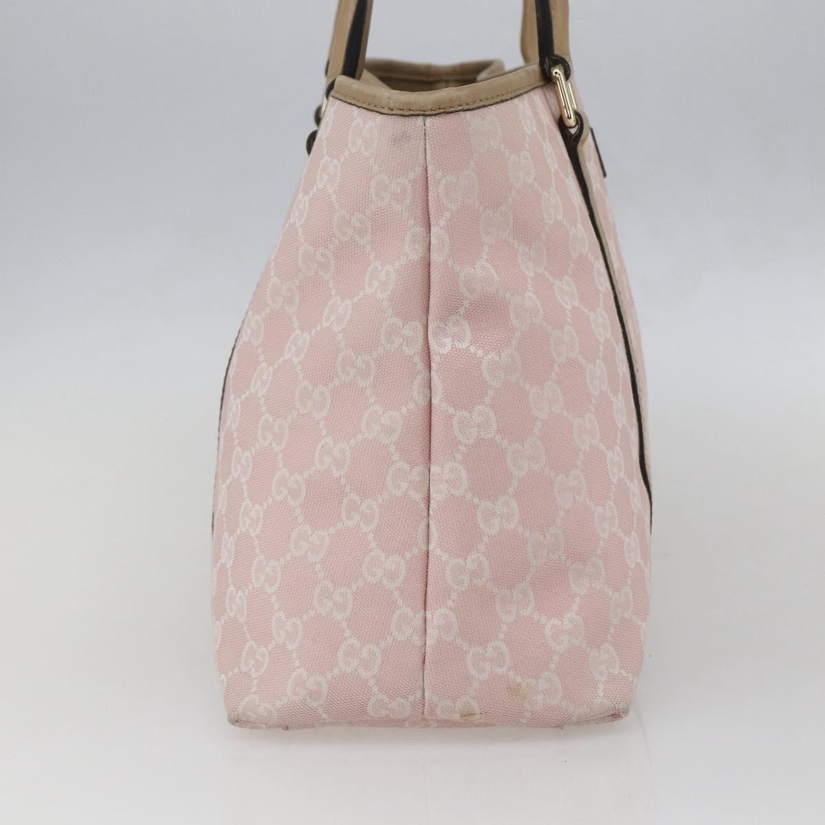 Gucci GUCCI GG Canvas Tote Bag Pink Gold Authentic 158451