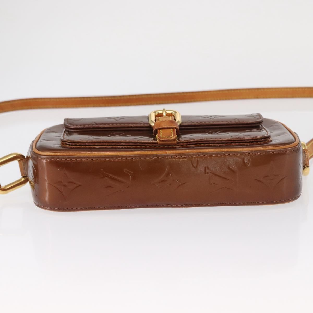 Louis Vuitton LOUIS VUITTON Monogram Vernis Christy MM Shoulder Bag Bronze M91109 Authentic 162684
