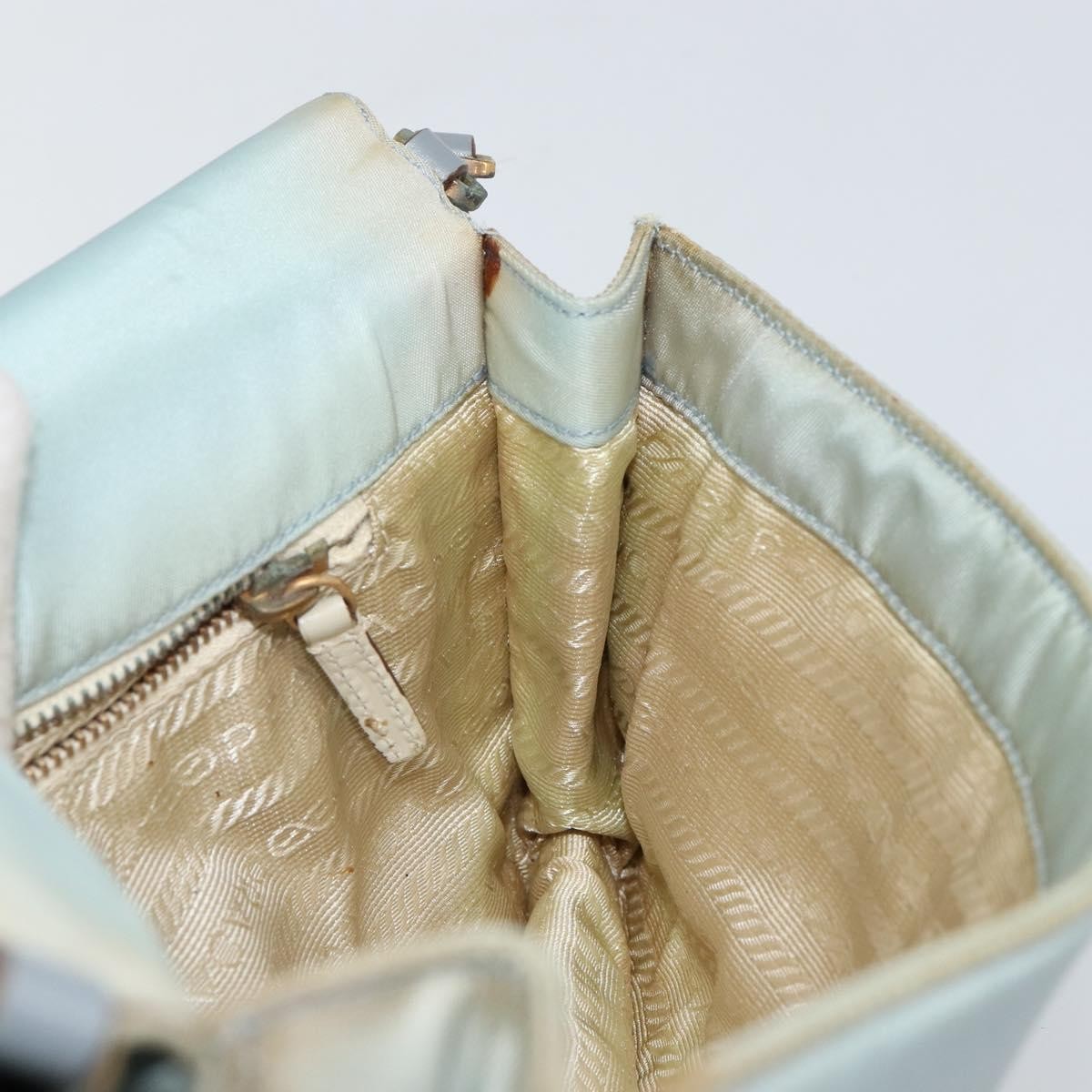 Prada PRADA Shoulder Bag Nylon Light Blue Gold Authentic 143505