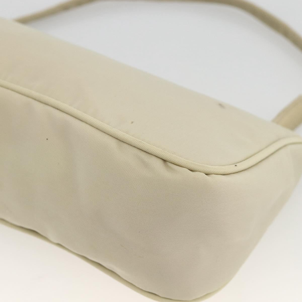 Prada PRADA Accessory Pouch Nylon Beige Silver Authentic BAZ860A Bag