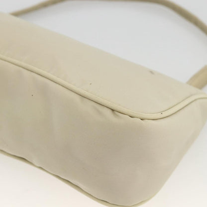 Prada PRADA Accessory Pouch Nylon Beige Silver Authentic BAZ860A Bag