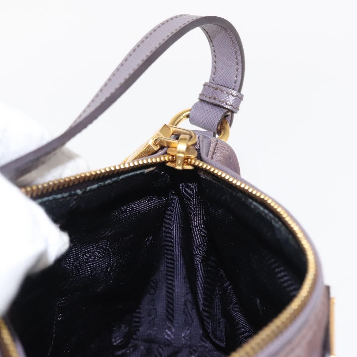 Prada PRADA Shoulder Bag Nylon Gold Purple Authentic 156015