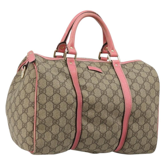 Gucci GUCCI GG Supreme Boston Bag PVC Beige Gold 193603 Authentic BA12581