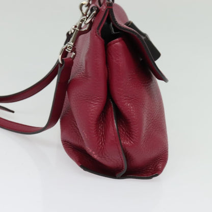 Gucci GUCCI Bamboo Daily Hand Bag Leather 2way Pink Silver 370831 Authentic BA5180