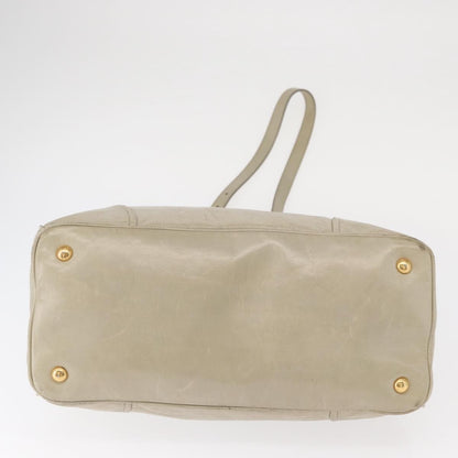 Prada PRADA Hand Bag Leather 2way Beige Gold Authentic ka1369