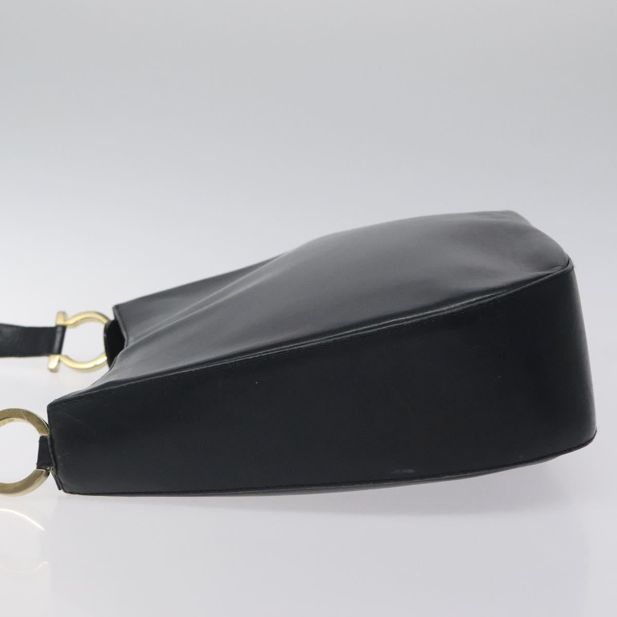 Salvatore Ferragamo Salvatore Ferragamo Shoulder Bag Leather Black Gold Authentic bs25932