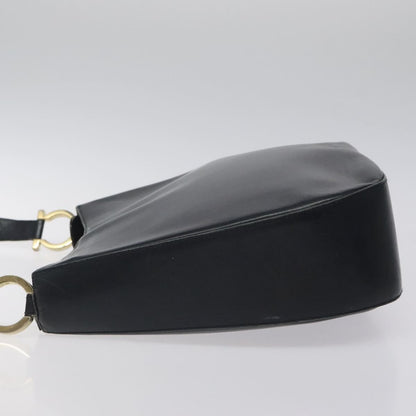 Salvatore Ferragamo Salvatore Ferragamo Shoulder Bag Leather Black Gold Authentic bs25932