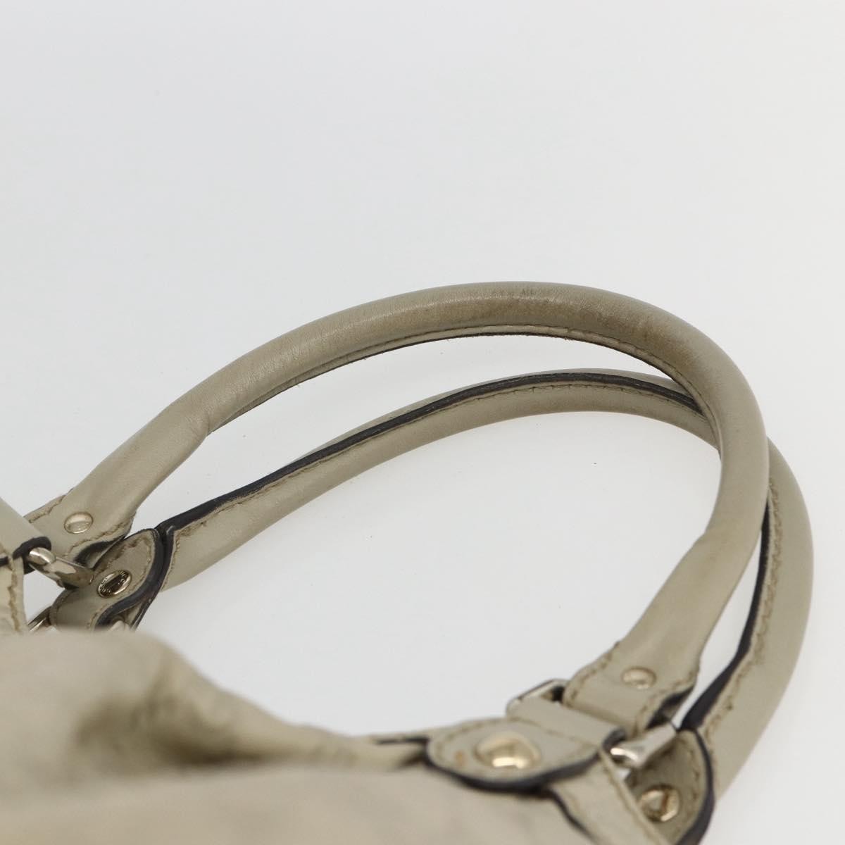 Gucci GUCCI Guccissima GG Canvas Sukey Hand Bag Leather White Gold 211944 Authentic yk20007