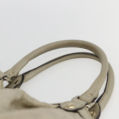 Gucci GUCCI Guccissima GG Canvas Sukey Hand Bag Leather White Gold 211944 Authentic yk20007