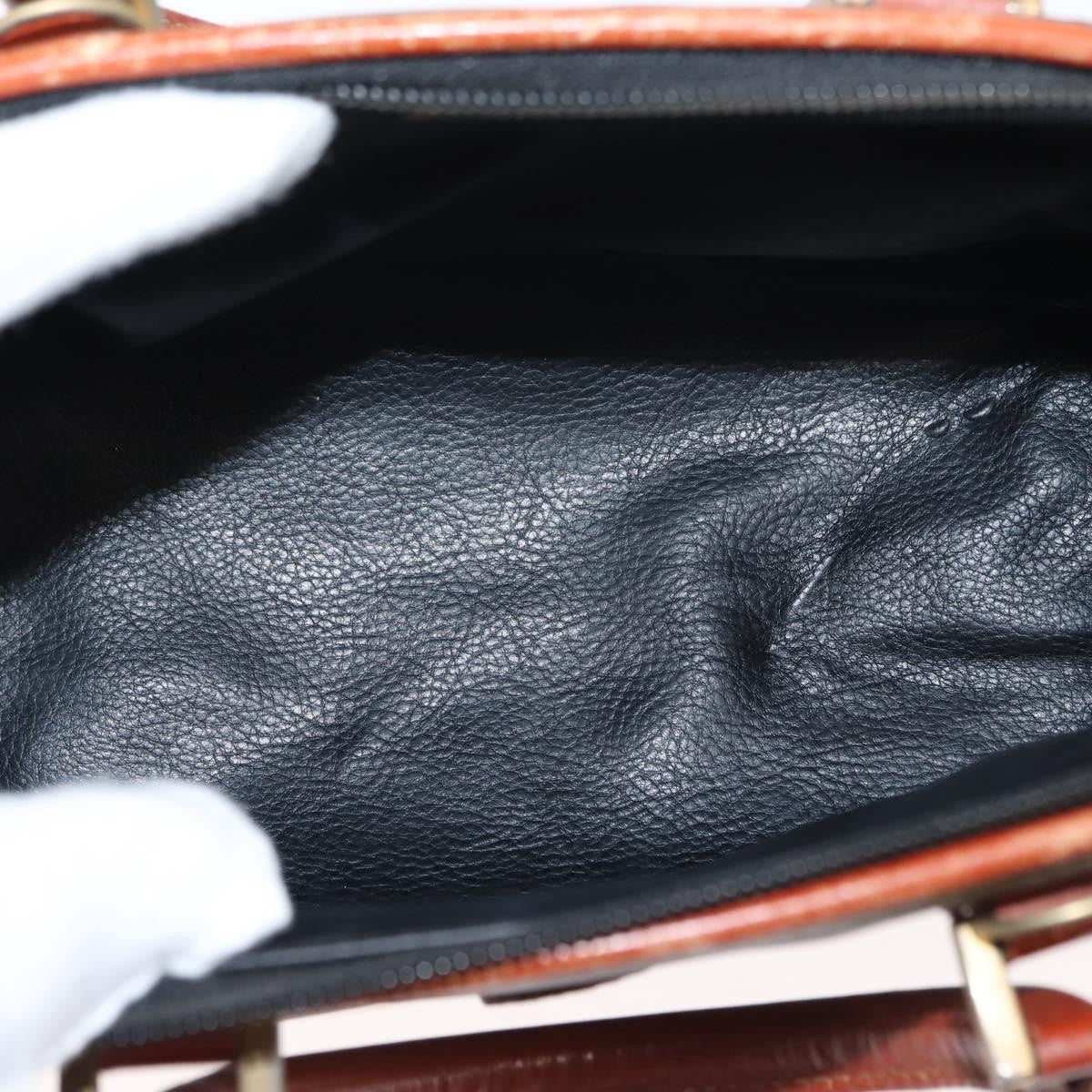 Fendi FENDI Pecan Canvas Hand Bag PVC Black Brown Authentic 146281