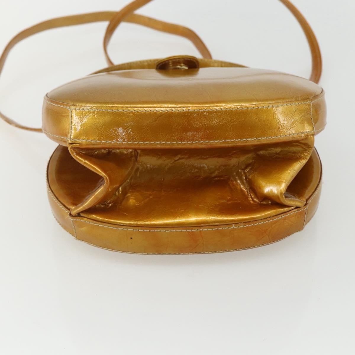 Loewe LOEWE Hand Bag Patent leather 2way Gold Authentic ka527