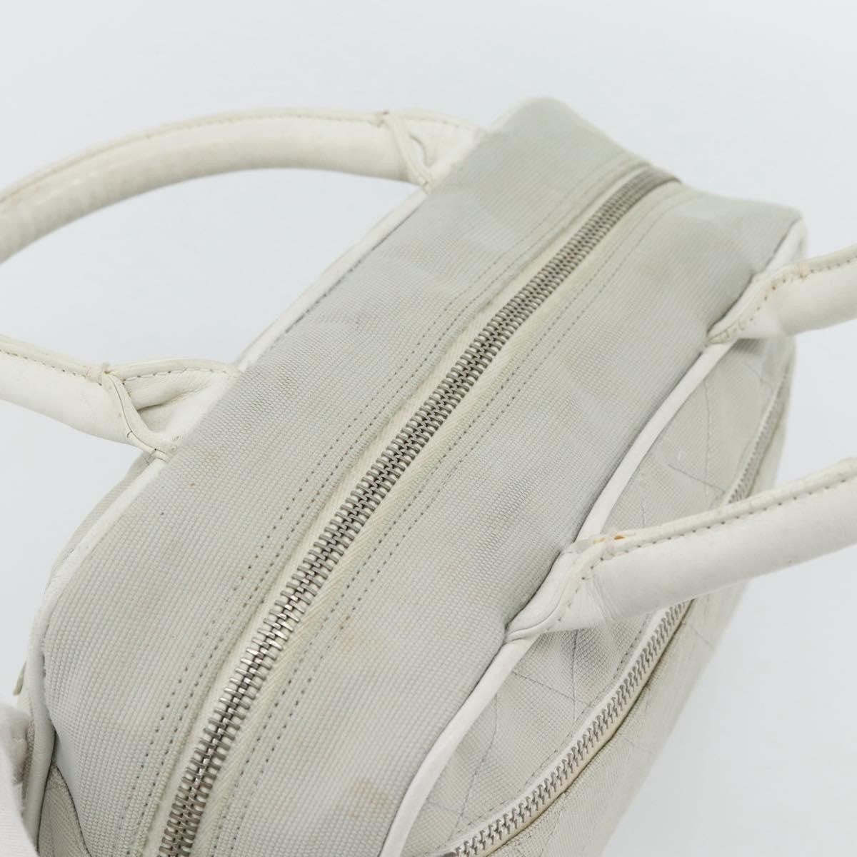 Chanel CHANEL Hand Bag Canvas Leather Gray Silver CC Authentic ka4399A