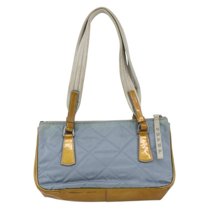 Prada PRADA Tote Bag Nylon Light Blue Silver Authentic 170632