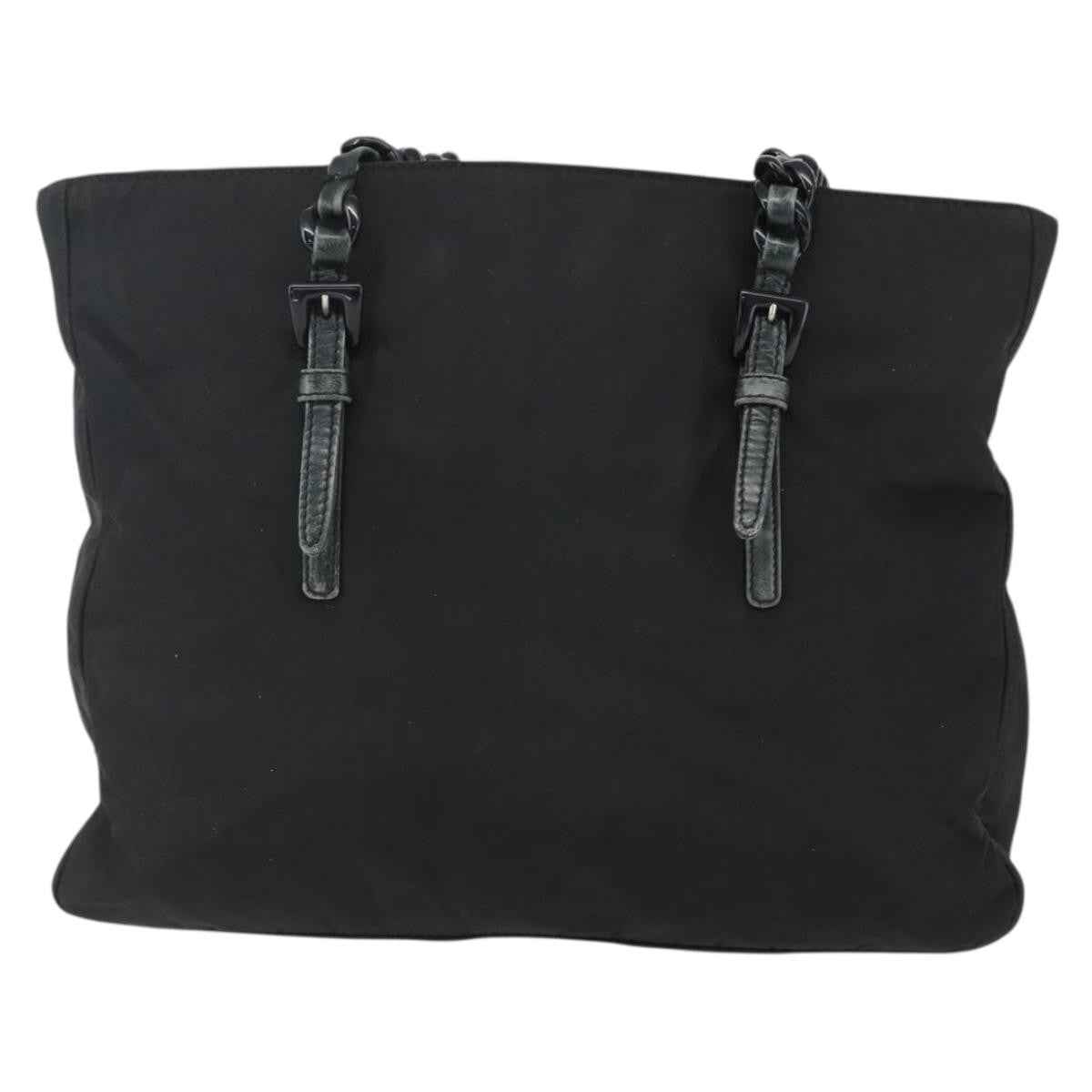 Prada PRADA Chain Shoulder Bag Nylon Black Authentic 170424