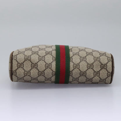 Gucci GUCCI GG Supreme Web Sherry Line Clutch Bag PVC Beige Red Green Authentic th5590