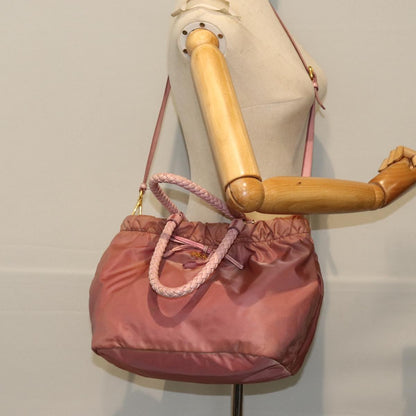 Prada PRADA Hand Bag Nylon 2way Pink Authentic 75584