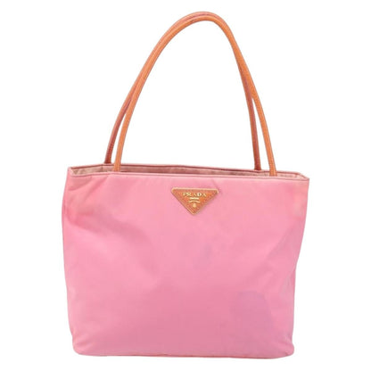 Prada PRADA Tote Bag Nylon Pink Gold Authentic 161648