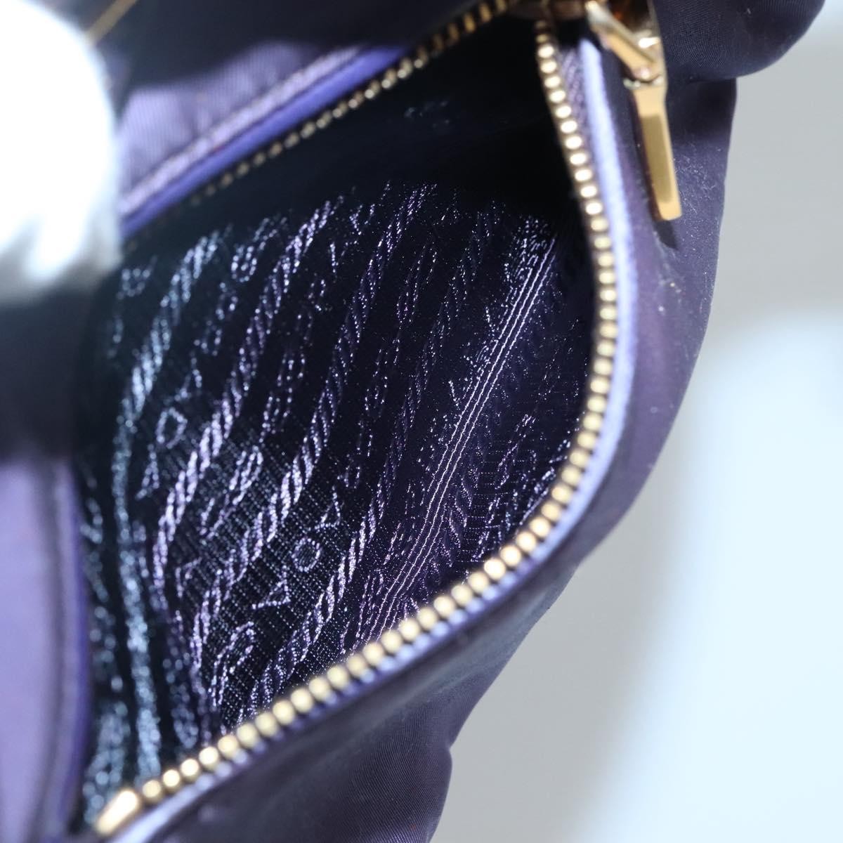 Prada PRADA Shoulder Bag Nylon Purple Gold Authentic 130933