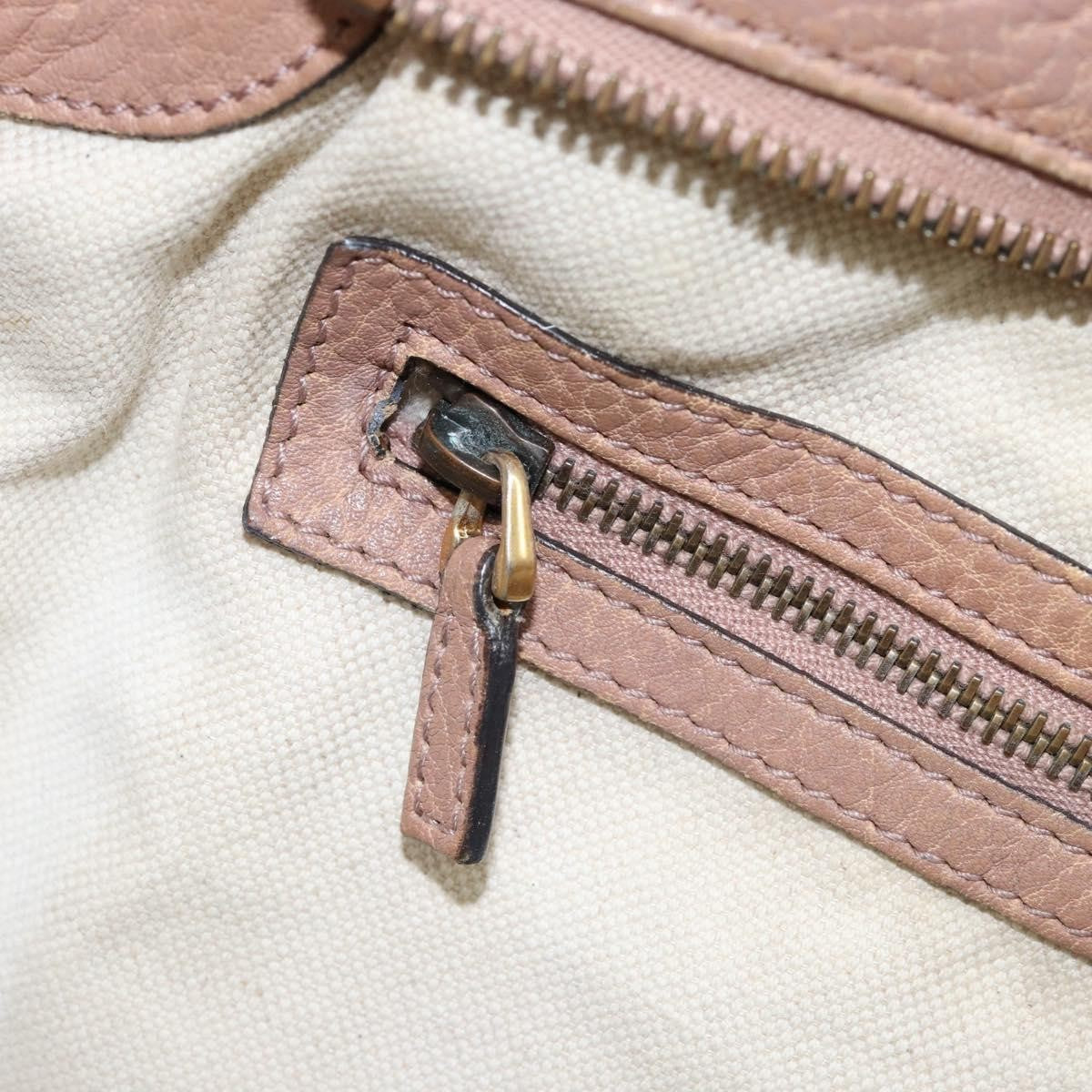 Gucci GUCCI Hand Bag Leather Pink Gold 323675 Authentic ka258