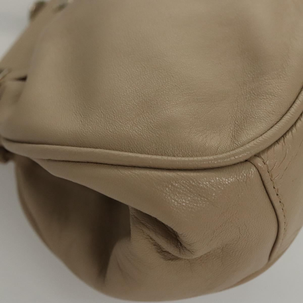 Celine CELINE Hand Bag Leather Beige Authentic 117663