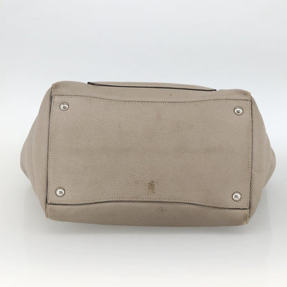 Prada PRADA Tote Bag Leather Gray Silver Authentic ka3597