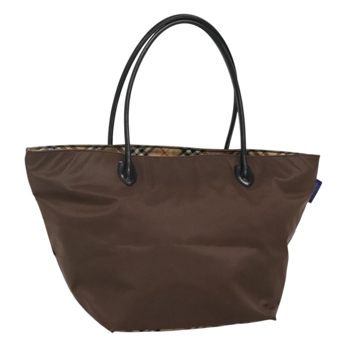 Burberrys Burberrys Blue Label Tote Bag Nylon Brown Authentic ti2871