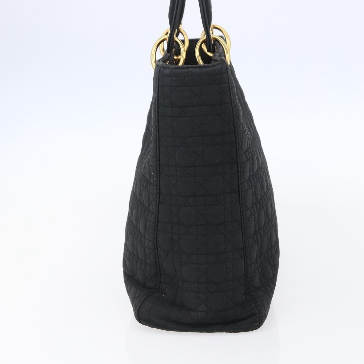 Dior Christian Dior Canage Hand Bag Black Gold Authentic 149311