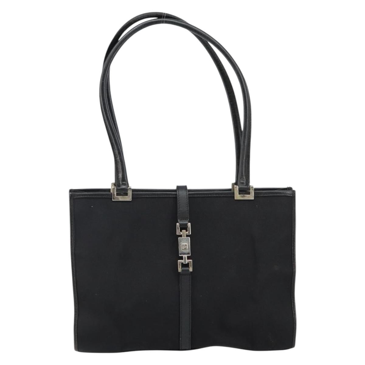 Gucci GUCCI Jackie Shoulder Bag Nylon Black Silver 002 1073 3444 Authentic bs29509