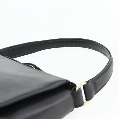 Gucci GUCCI Hand Bag Leather Black Gold Authentic ka4348