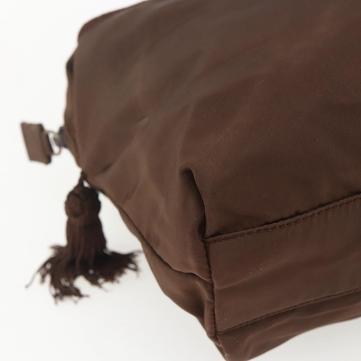 Prada PRADA Shoulder Bag Nylon Brown Authentic 162341