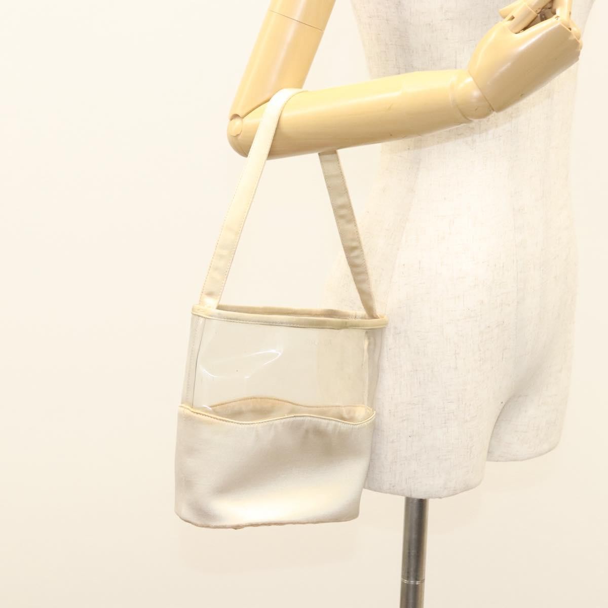 Prada PRADA Hand Bag Vinyl Clear Beige Authentic 118773