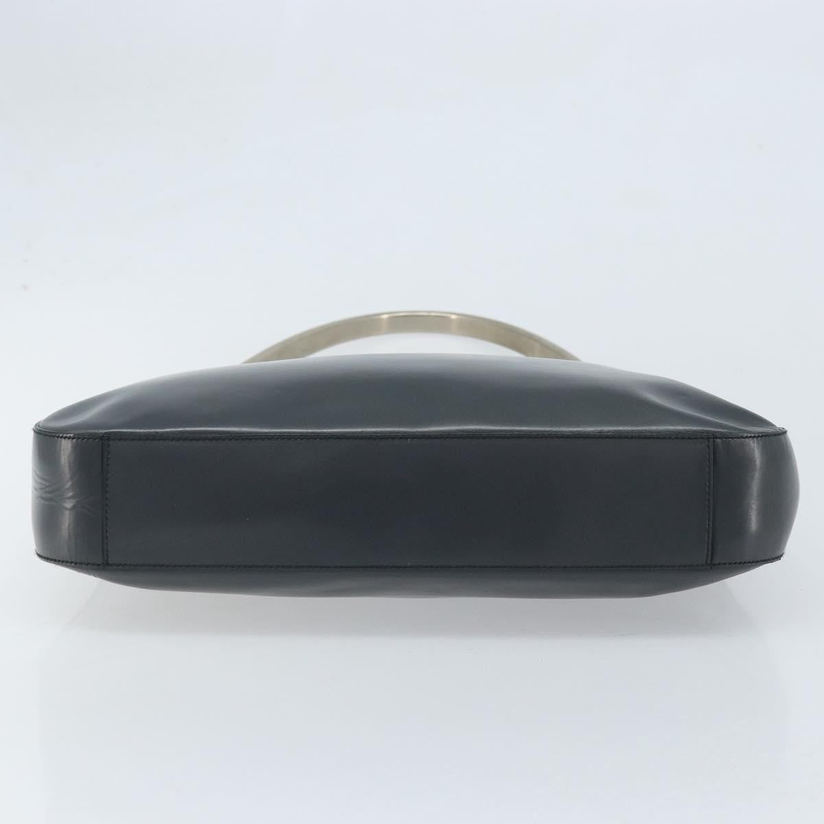 Prada PRADA Shoulder Bag Leather Gray Silver tone Authentic 174484