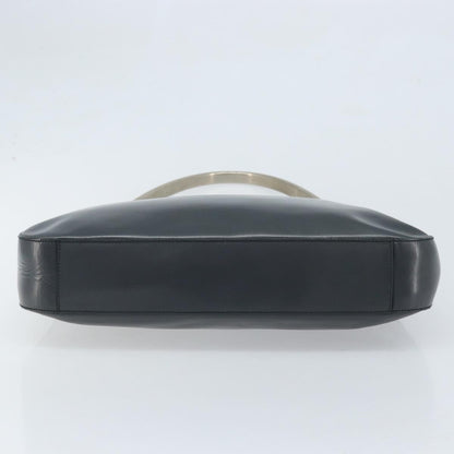 Prada PRADA Shoulder Bag Leather Gray Silver tone Authentic 174484