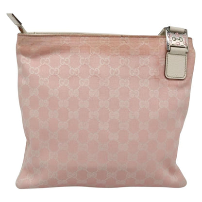 Gucci GUCCI GG Canvas Sherry Line Tote Bag Pink Silver 145809 Authentic 141943