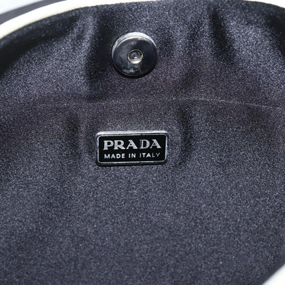 Prada PRADA Shoulder Bag Nylon Beige Silver Authentic 162128