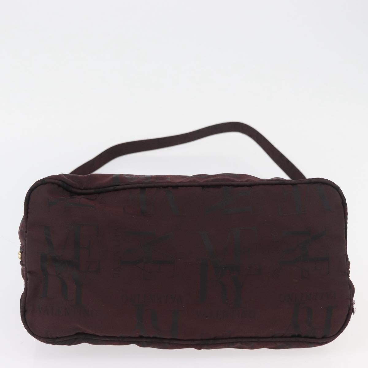 Valentino VALENTINO Chain Hand Bag Nylon 2way Bordeaux Gold Authentic bs34111