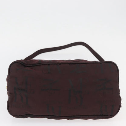 Valentino VALENTINO Chain Hand Bag Nylon 2way Bordeaux Gold Authentic bs34111