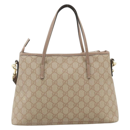 Gucci GUCCI GG Supreme Tote Bag PVC 2way Beige Gold 353440 Authentic 178185