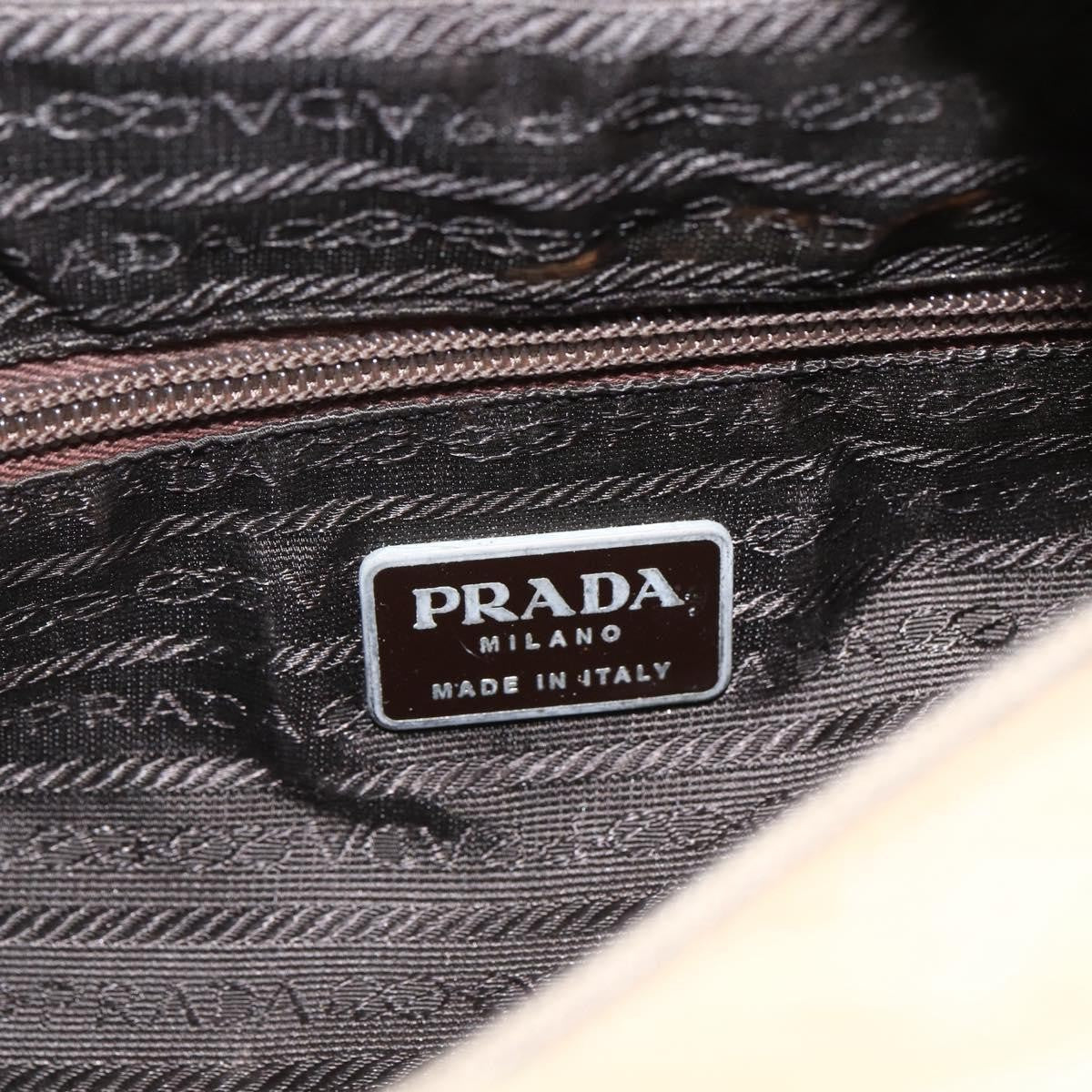 Prada PRADA Tote Bag Nylon Beige Silver Authentic 157778