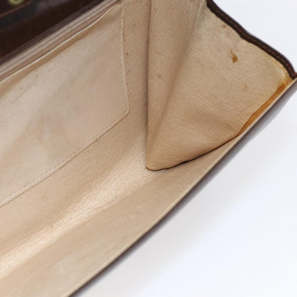 Gucci GUCCI Shoulder Bag Leather Brown Gold Authentic 152976