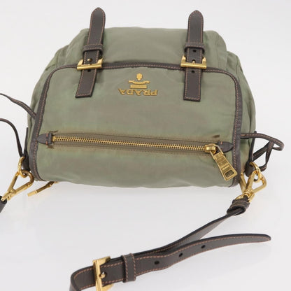 Prada PRADA Shoulder Bag Nylon Green Gold Authentic 155214