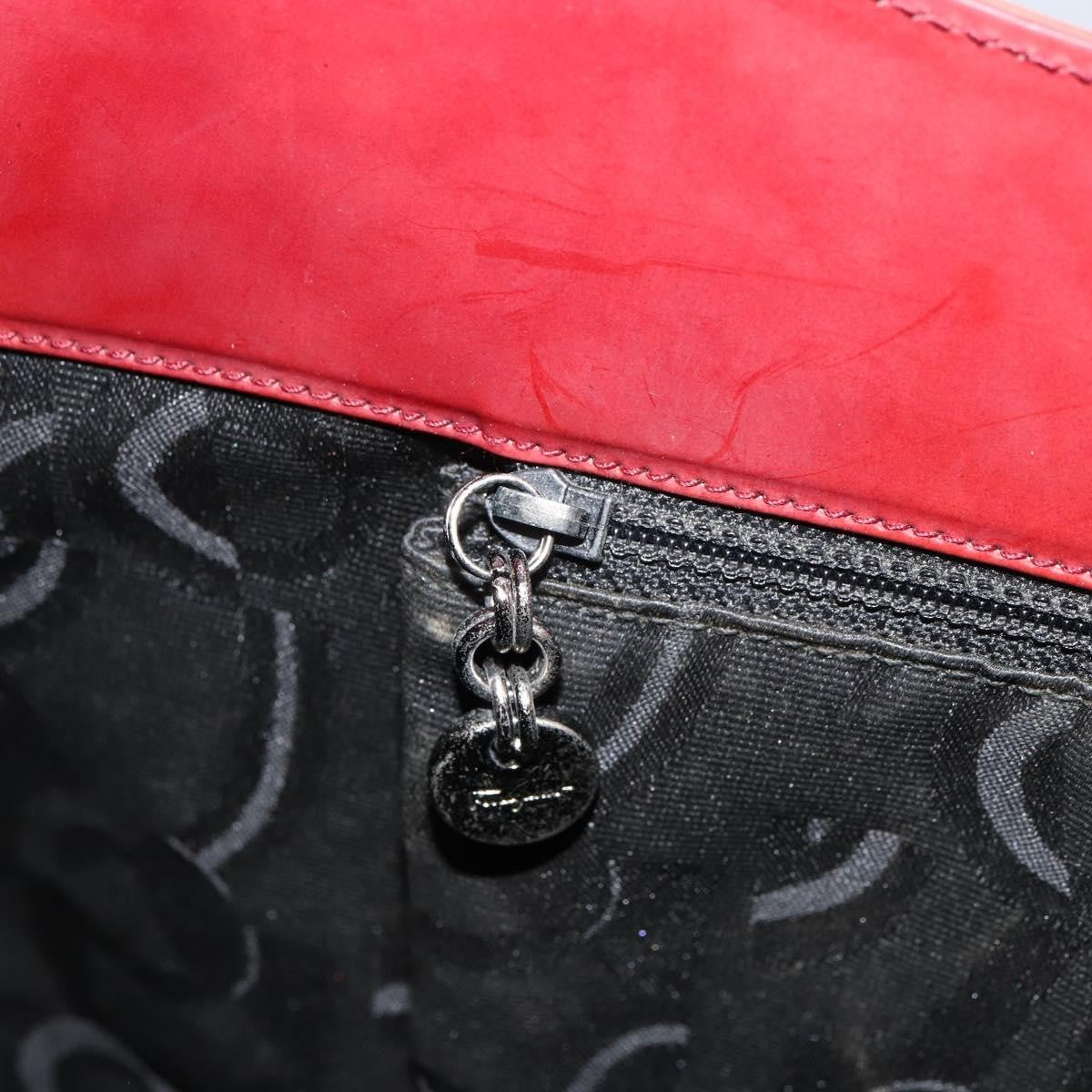 Salvatore Ferragamo Salvatore Ferragamo Gancini Shoulder Bag Patent leather Red Silver Authentic 160692