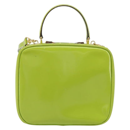 Gucci GUCCI Bamboo Hand Bag Enamel 2way Green Gold 000 2040 0323 Authentic 160576