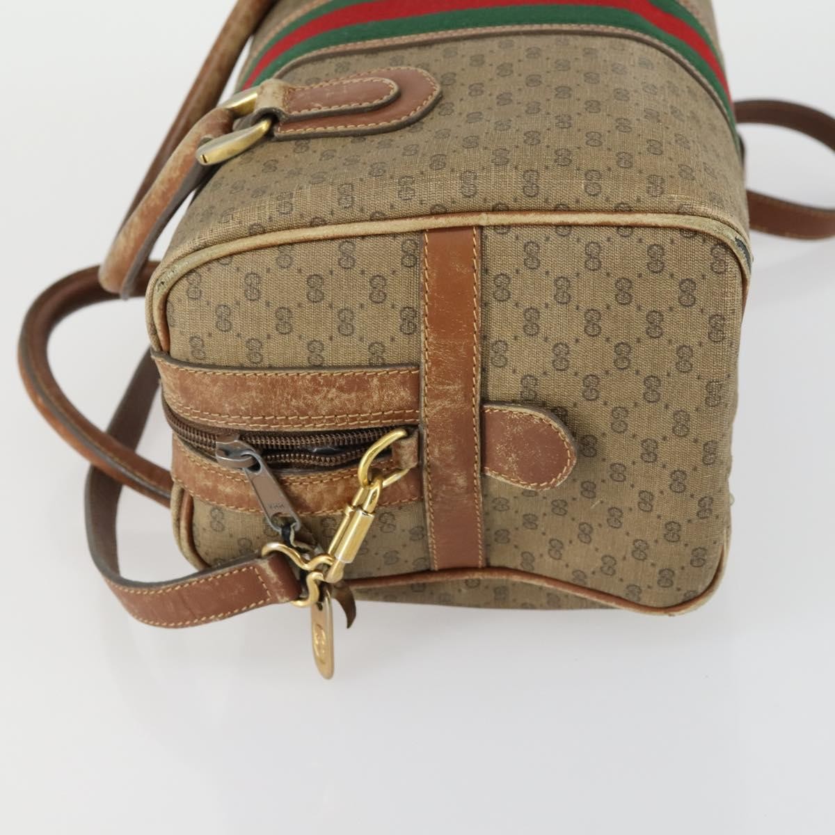 Gucci GUCCI Micro GG Supreme Web Sherry Line Bag PVC Beige 002 58 4422 Authentic 160595