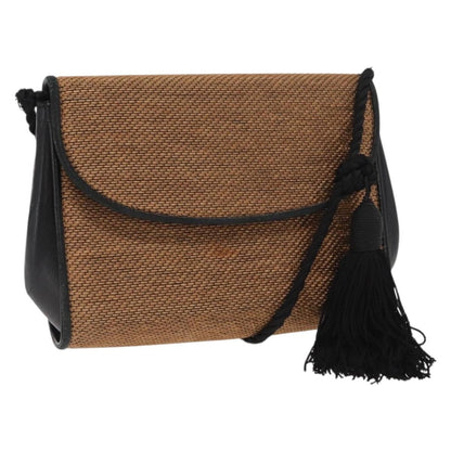 Gucci GUCCI Shoulder Bag Canvas Gold Brown Authentic ka1072