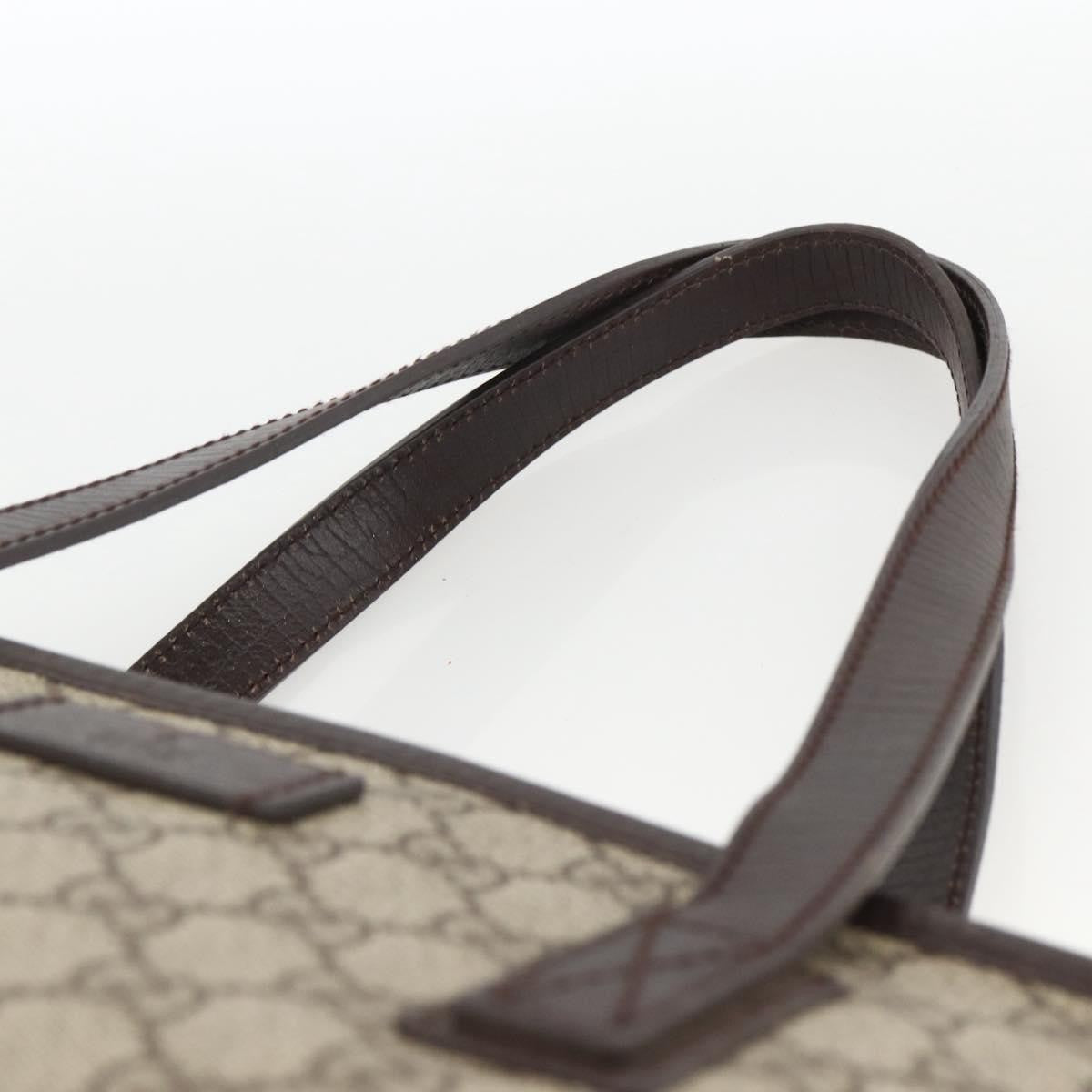 Gucci GUCCI GG Supreme Hand Bag PVC Beige Silver 181086 Authentic ARZ575