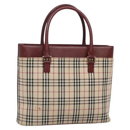 Burberry BURBERRY Nova Check Tote Bag Canvas Beige Gold Authentic 136853